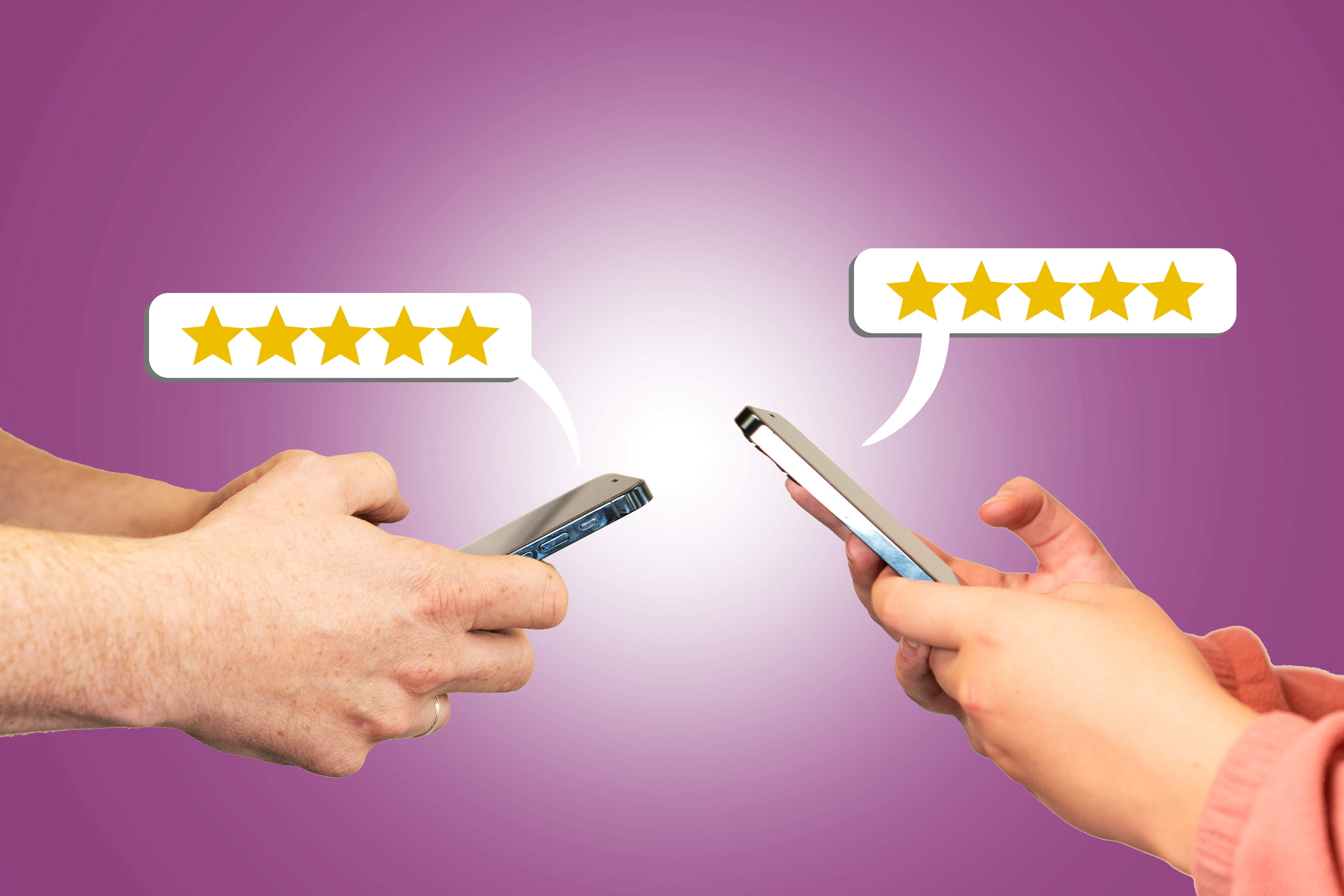 A laptop screen showing customer feedback and review forms, illustrating AI-written reviews filling online ratings